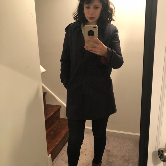Sweet Fall French Connection Navy Trench With Hood - Picture 3 of 3